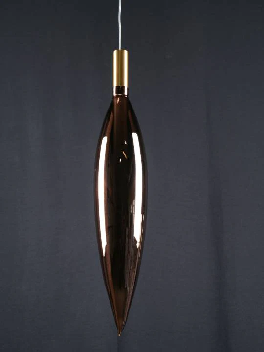 Linéa Tall – Matte Gold & Rose Gold Glass LED Pendant Light (4.3W)