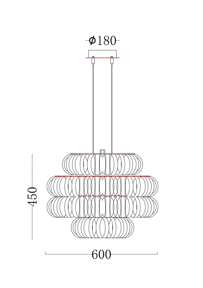 Lustra Chrome – 600mm Crystal Pendant Chandelier